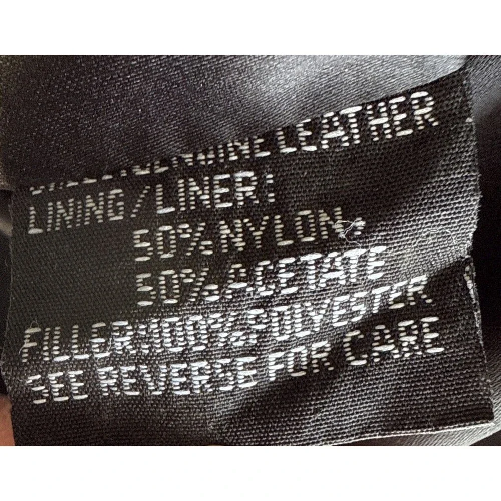 Vintage UNIK Premium Rose Fringe Motorcycle Leather Jacket Black Women’s Large - Picture 10 of 12